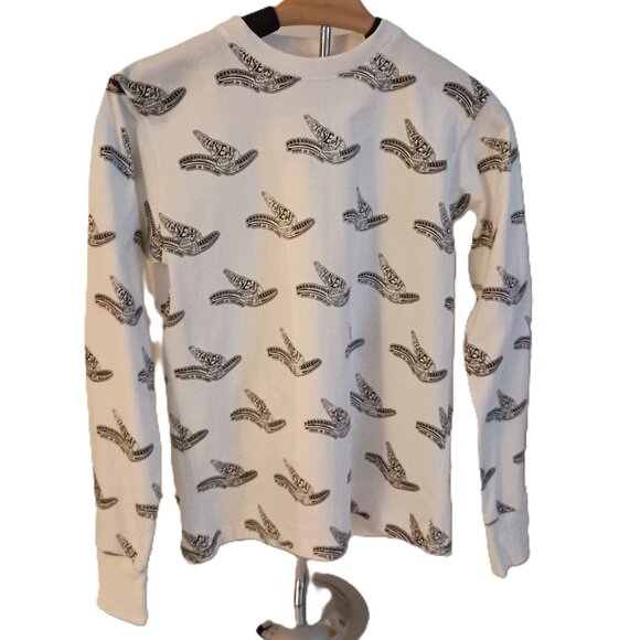 Ya.Seat.Custom Other - Ya.Seat.Custom Cotton Long Sleeve Tee White Motorcycle Seat Print Boy’s S EUC